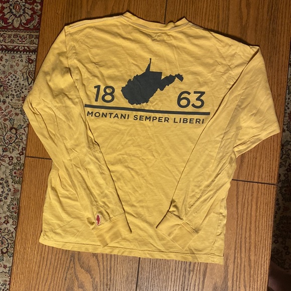 League Gold and Blue WV West Virginia Long Sleeve T-shirt Small - Picture 3 of 5